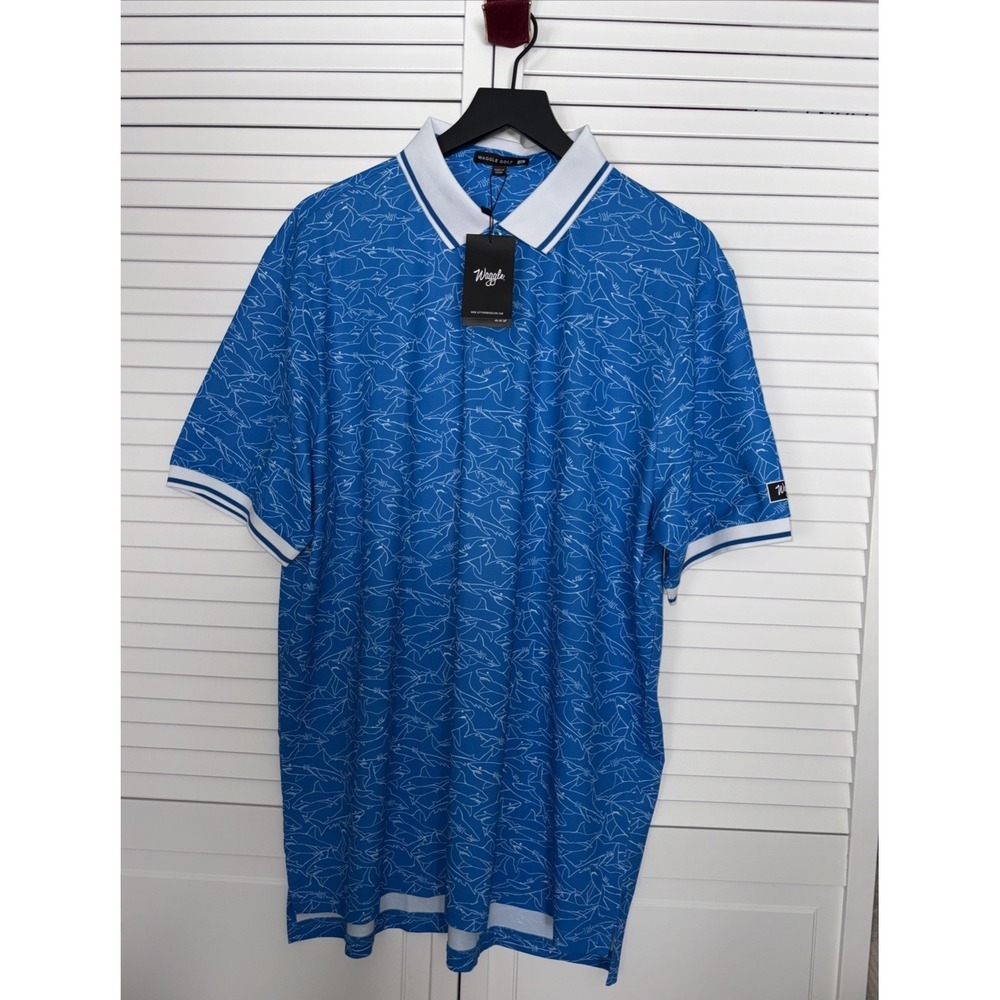 Waggle Golf Polo Apex - Pique - Sharks - Men's 2XL /XXL